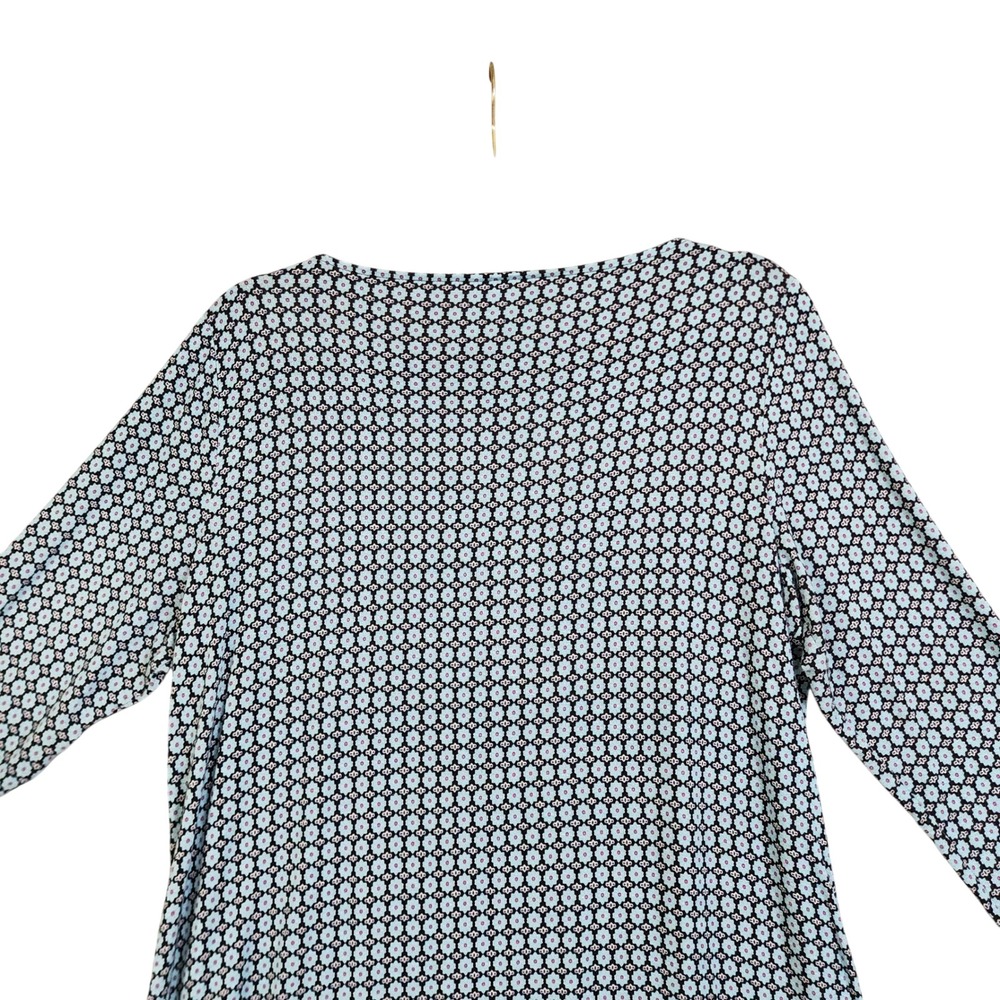 J Jill Womens Long Sleeve Jersey Knit Tunic‎ Size Medium Blue Paisley Medallion - Picture 4 of 11